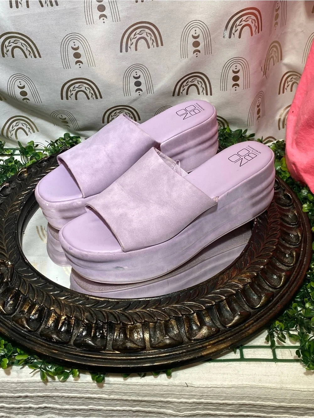 No Boundaries Lilac Platform Slide Sandals